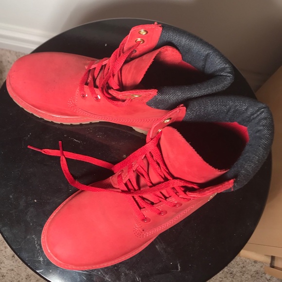 Red Timberland Boots Flower Embroidery Ltd. ed. - Picture 4 of 7